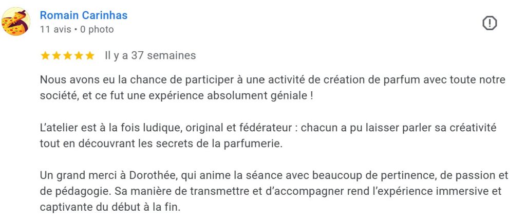 Avis google 5 étoiles - atelier de cohésion lors d'un seminaire chez GECO